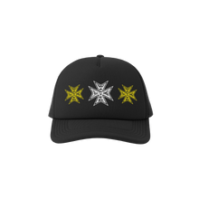 Load image into Gallery viewer, CROSS TRUCKER HAT- BLACK/BLACK
