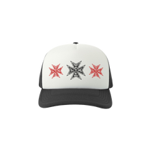 Load image into Gallery viewer, CROSS TRUCKER HAT - BLACK/WHITE
